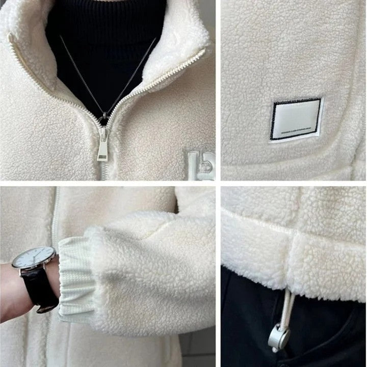 Men's Faux Fur Zipper Jacket | Warm Coat