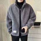 Men's Faux Fur Zipper Jacket | Warm Coat