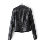 Women's Faux Leather Biker Jacket | Daniella Edgy Black Coat