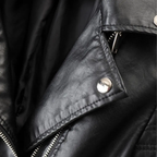 Women's Faux Leather Biker Jacket | Daniella Edgy Black Coat