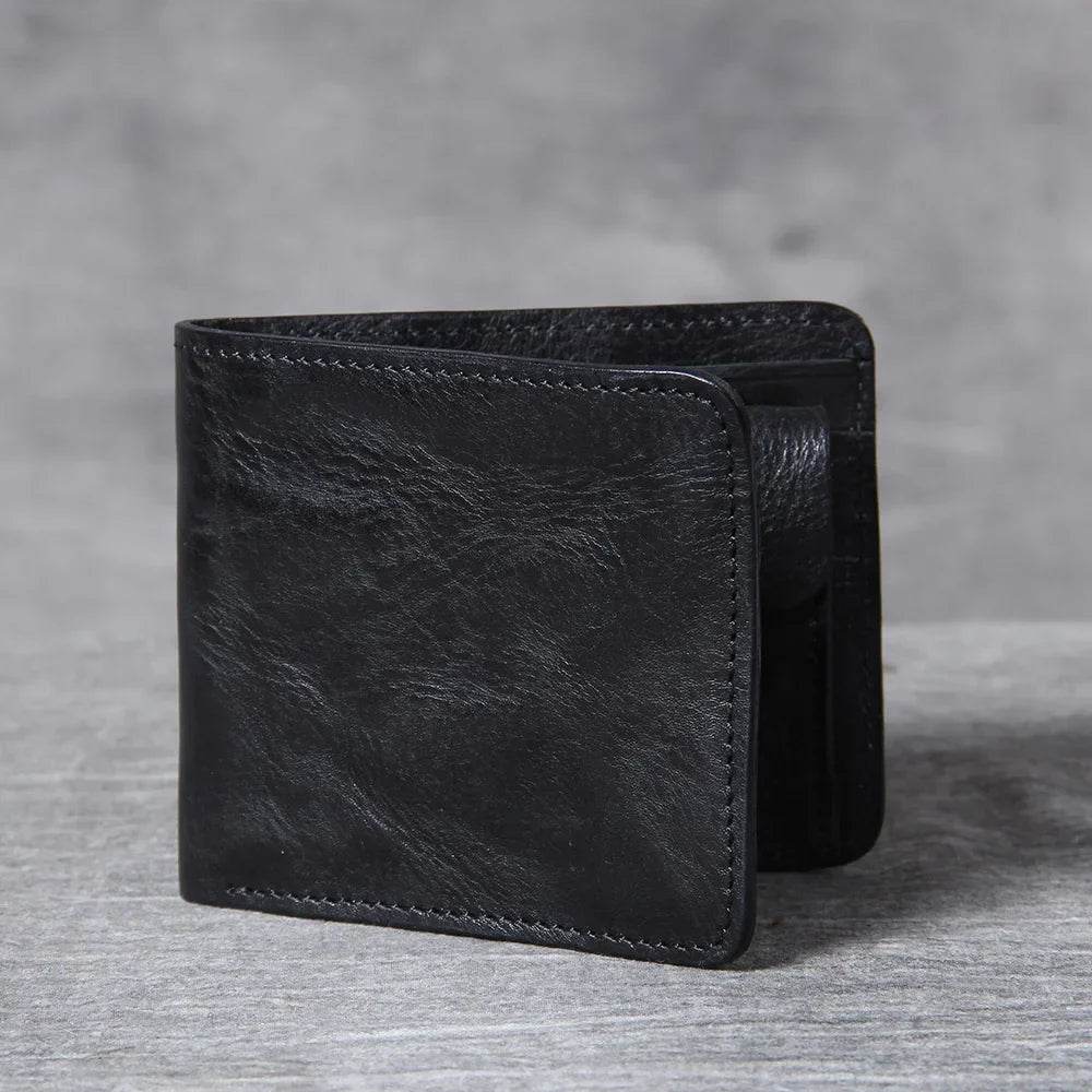 Men's Vintage Cowhide Leather Wallet | Slim Bifold