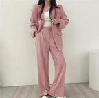 Women's Tailored Suit Set | Long Blazer & High-Waisted Trousers