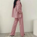 Women's Tailored Suit Set | Long Blazer & High-Waisted Trousers
