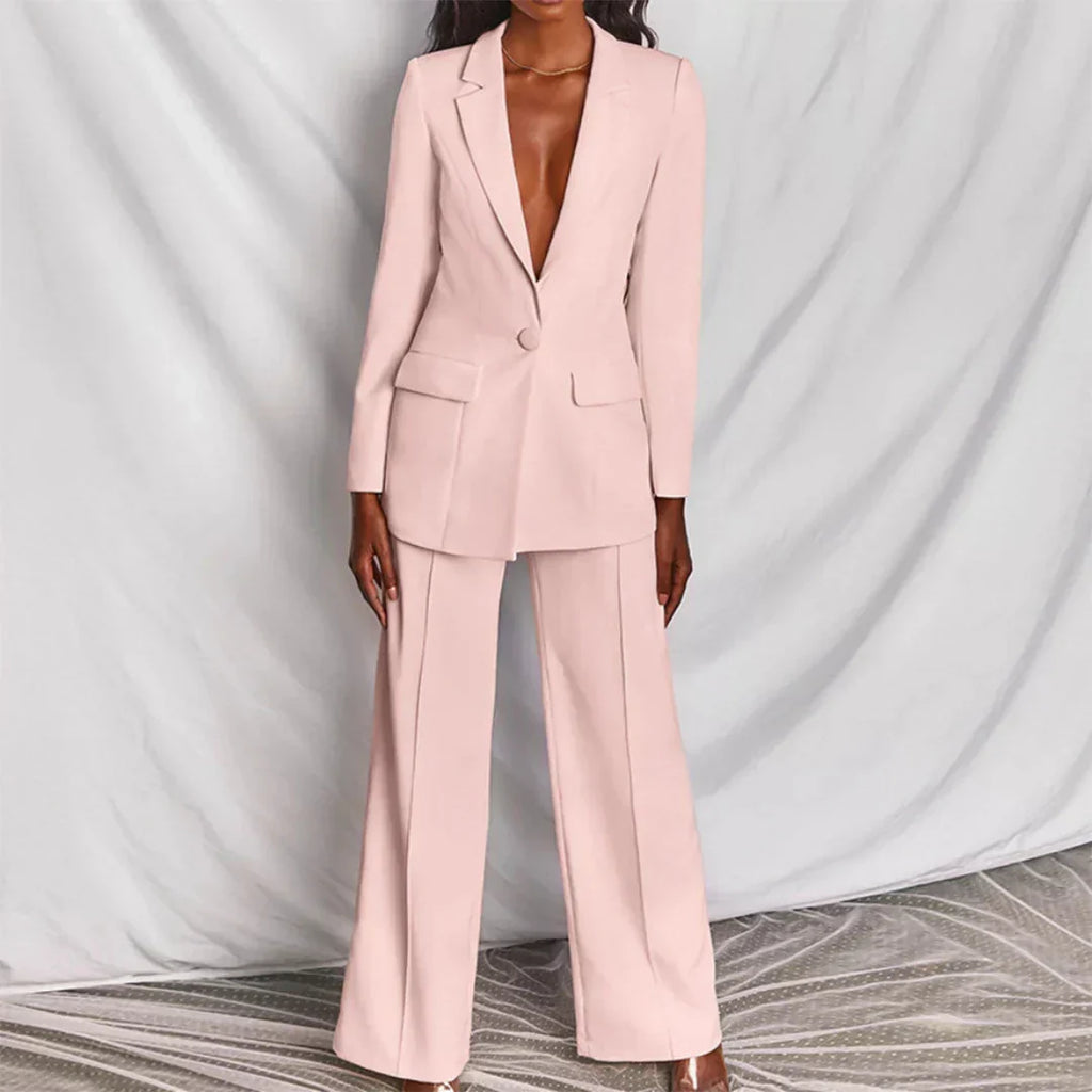 Women's Longline Blazer Suit Set | Elegant Tailored Style