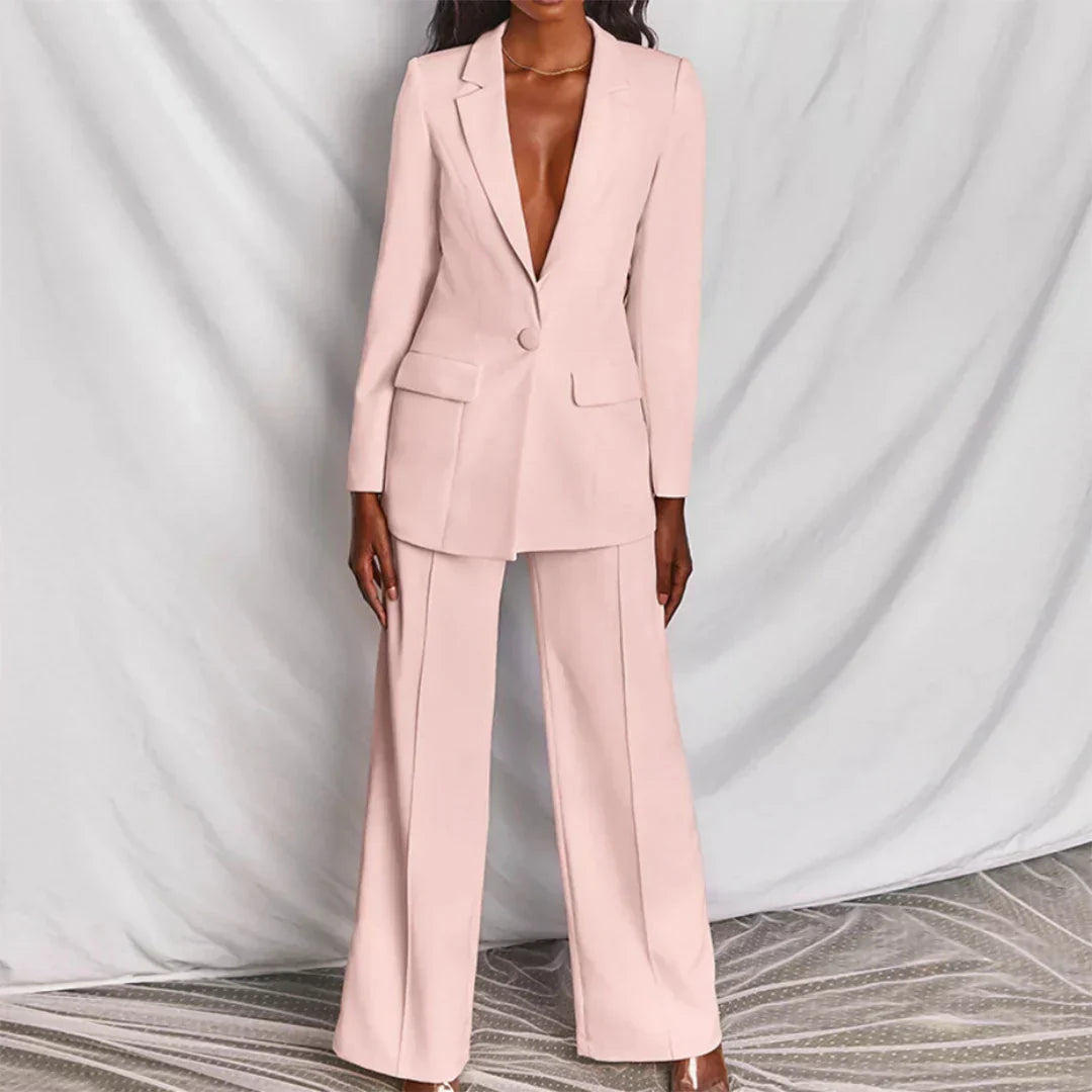 Women's Longline Blazer Suit Set | Elegant Tailored Style