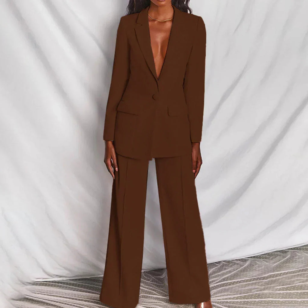 Women's Longline Blazer Suit Set | Elegant Tailored Style