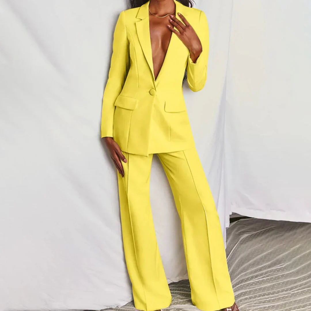 Women's Longline Blazer Suit Set | Elegant Tailored Style
