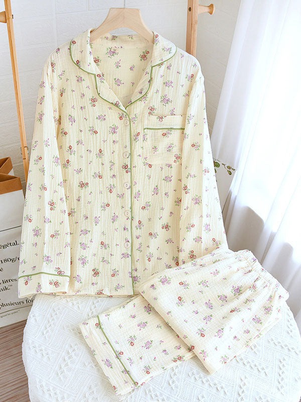 Women's Floral Long Sleeve Pajama Set | Soft Sleepwear Set