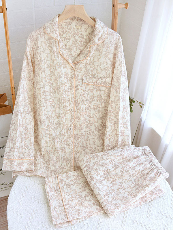 Women's Floral Long Sleeve Pajama Set | Soft Sleepwear Set