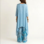 Women's Cotton-Silk Matching Outfit | Asymmetric Set