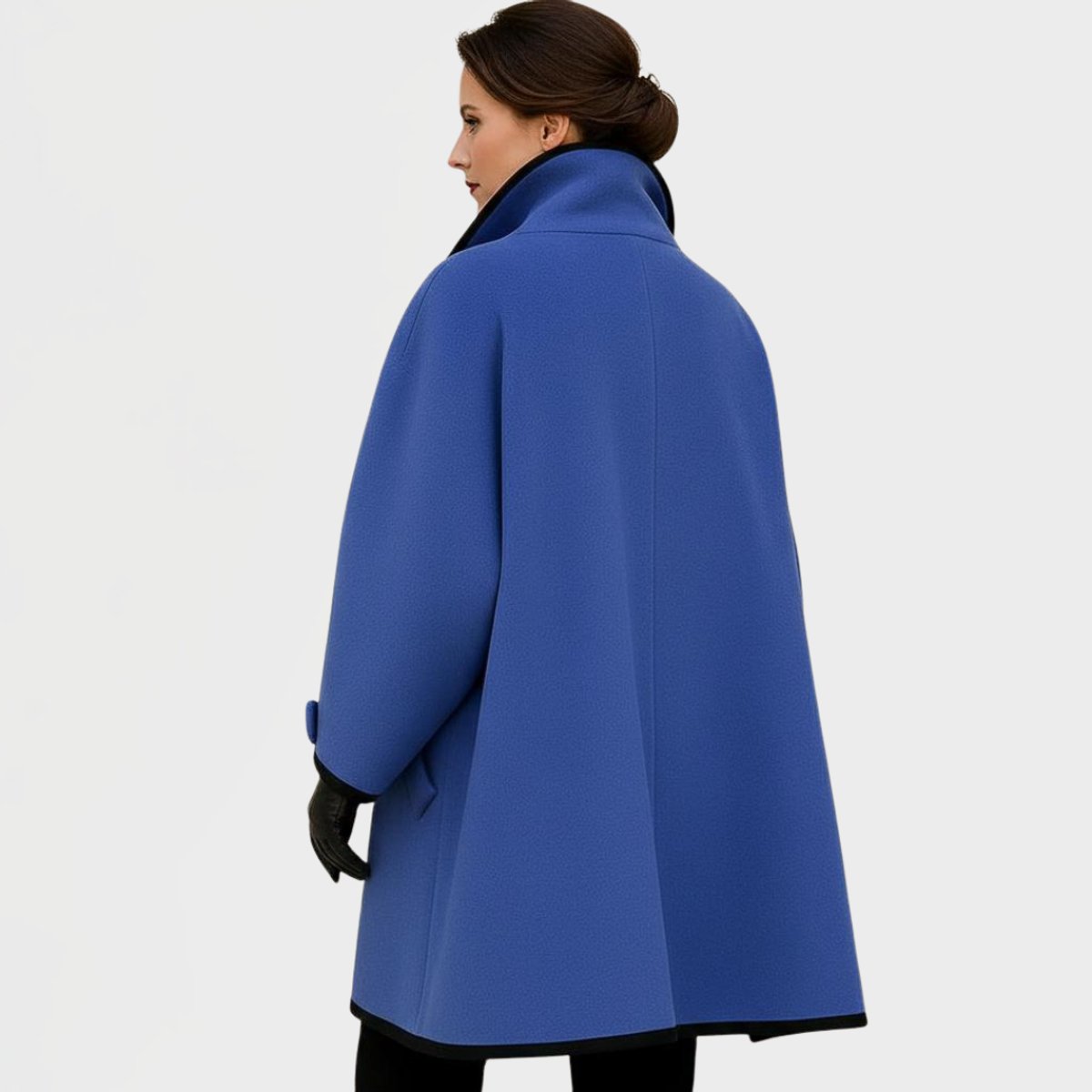 Women's Lily Oversized Wool-Blend Swing Coat | Contrast Trim Outerwear