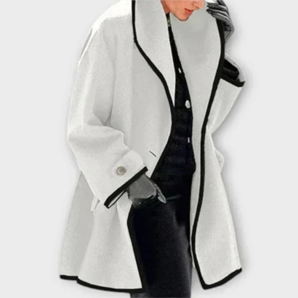 Women's Lily Oversized Wool-Blend Swing Coat | Contrast Trim Outerwear
