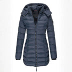 Women's Longline Puffer Coat | Hooded Warm Outerwear