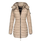 Women's Longline Puffer Coat | Hooded Warm Outerwear