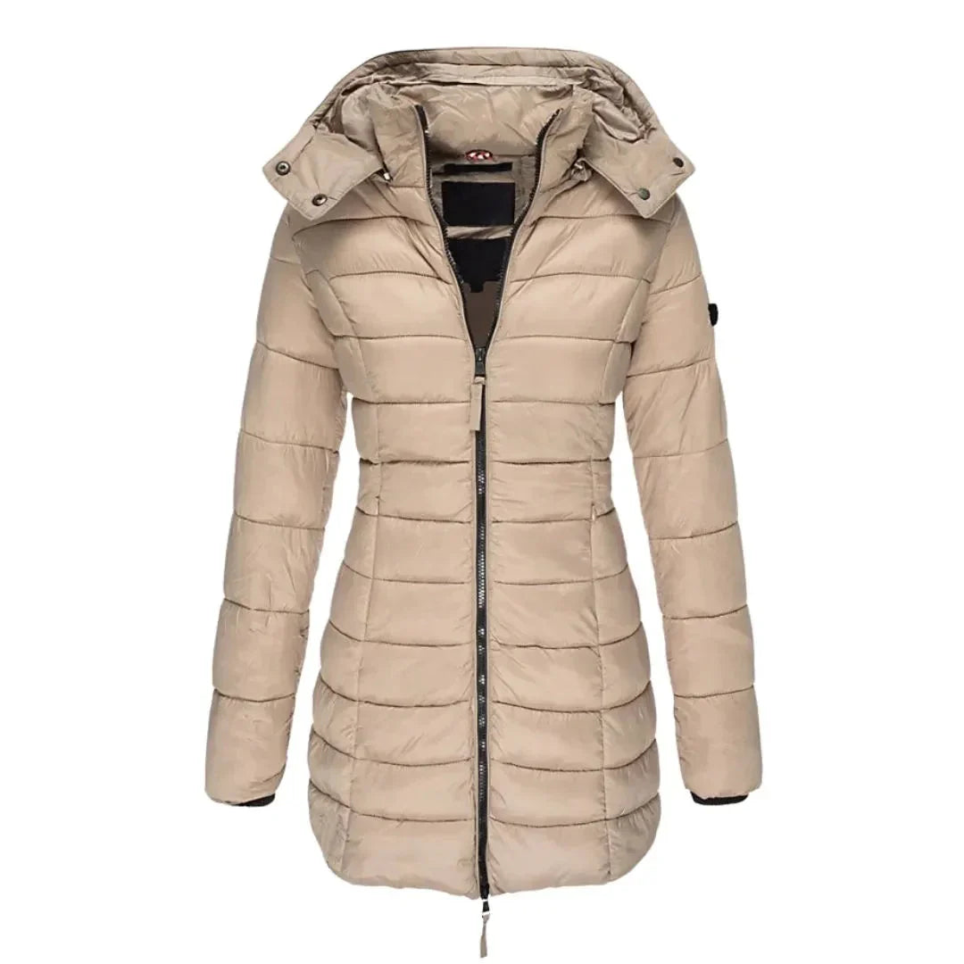 Women's Longline Puffer Coat | Hooded Warm Outerwear