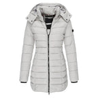 Women's Longline Puffer Coat | Hooded Warm Outerwear
