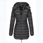 Women's Longline Puffer Coat | Hooded Warm Outerwear