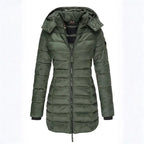 Women's Longline Puffer Coat | Hooded Warm Outerwear