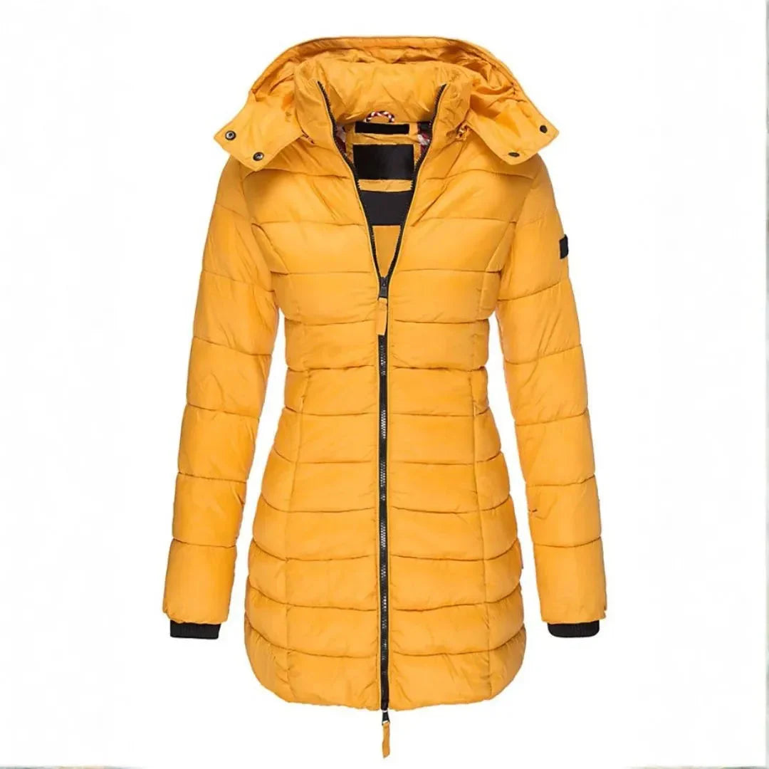 Women's Longline Puffer Coat | Hooded Warm Outerwear
