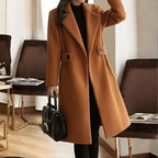 Women's Longline Wool Coat | Belted Warm Elegant Trench