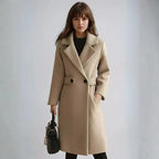 Women's Longline Wool Coat | Belted Warm Elegant Trench