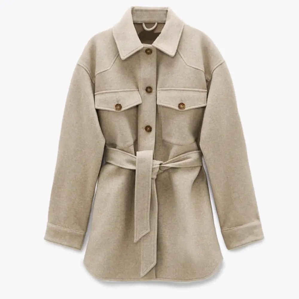 Women's Loose Wool Belted Coat | Elegant Warm Outerwear