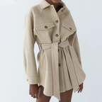 Women's Loose Wool Belted Coat | Elegant Warm Outerwear