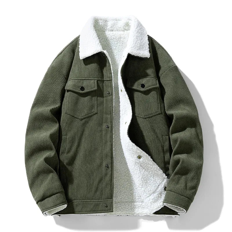 Men's Corduroy Henley Jacket | Warm Casual Coat