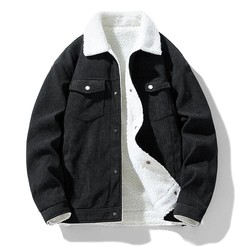 Men's Corduroy Henley Jacket | Warm Casual Coat