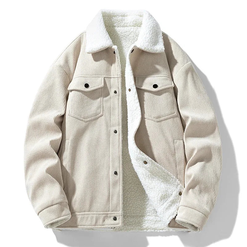 Men's Corduroy Henley Jacket | Warm Casual Coat