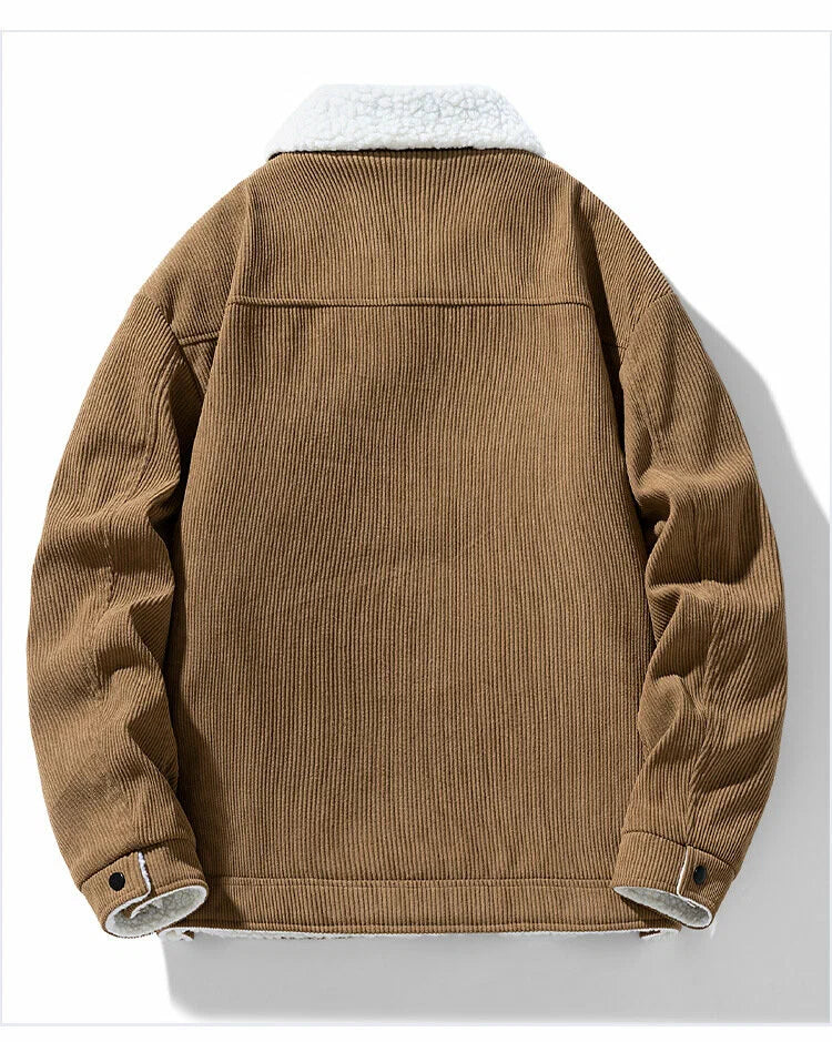 Men's Corduroy Henley Jacket | Warm Casual Coat