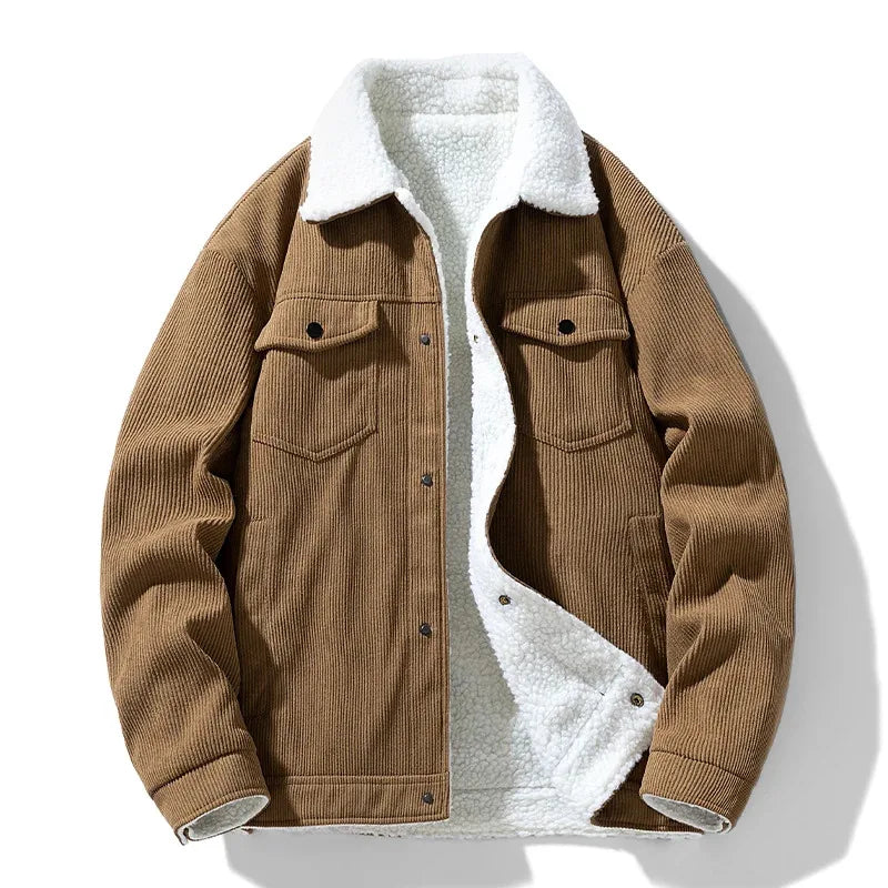 Men's Corduroy Henley Jacket | Warm Casual Coat