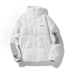 White corduroy jacket with gray accents on a white background