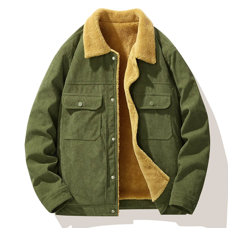 Men's Corduroy Wool Jacket | Warm Casual Coat