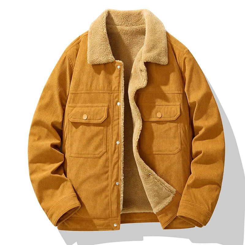 Men's Corduroy Wool Jacket | Warm Casual Coat
