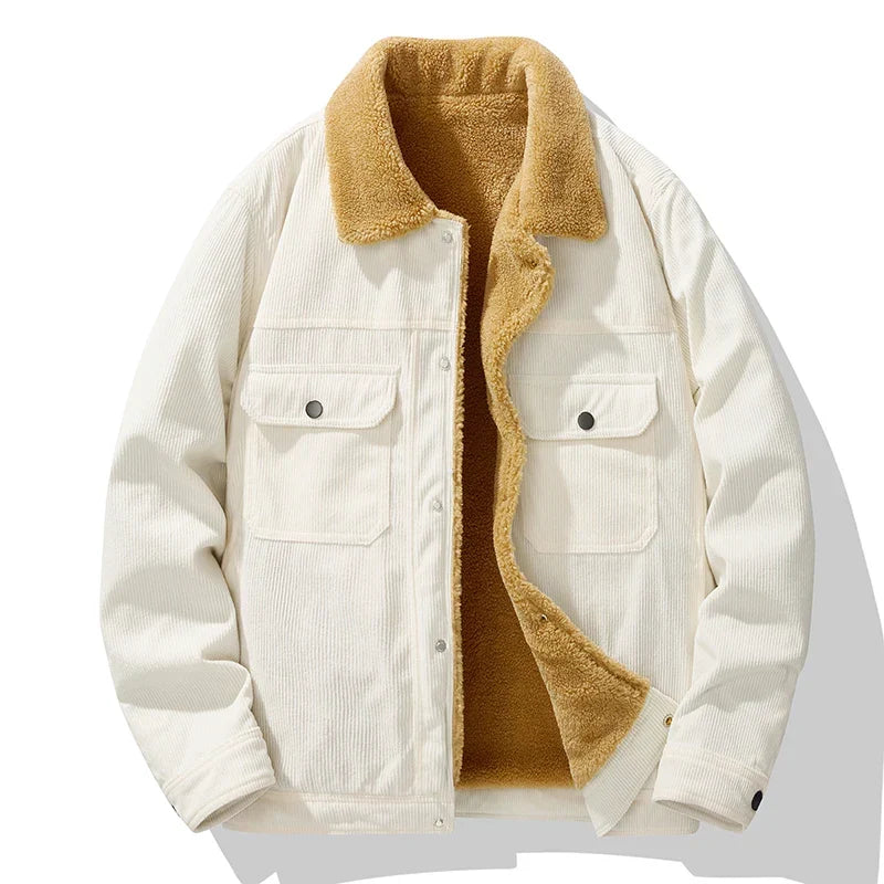 Men's Corduroy Wool Jacket | Warm Casual Coat