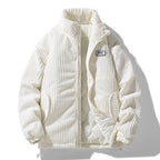 White corduroy jacket on a white background