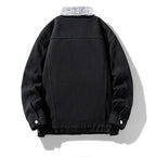 Black jacket with gray lining on a white background