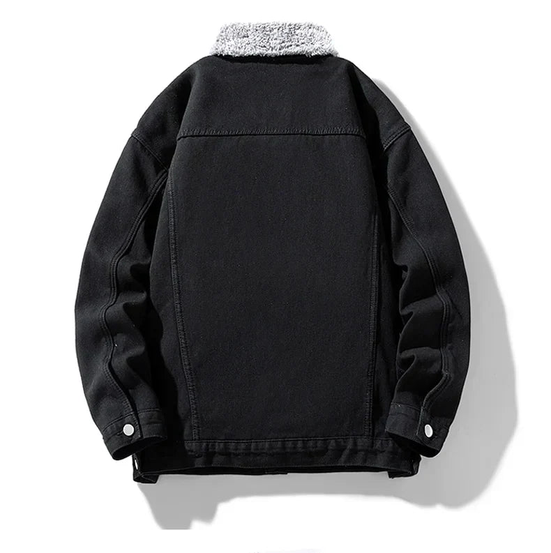 Black jacket with gray lining on a white background
