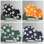 Men’s 3D Flower Print Denim Shorts Set