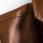 Close-up of brown leather texture