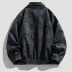 Dark gray jacket on a light gray background