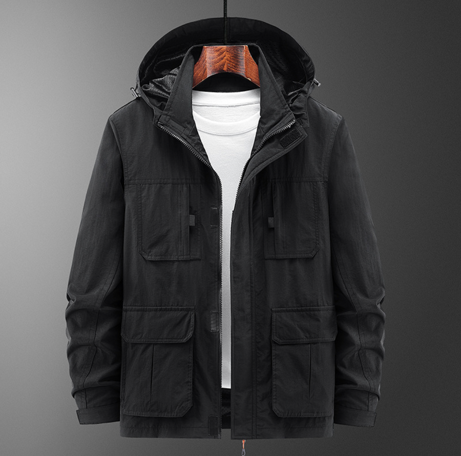 Men's Brynjar Hooded Jacket | Double Zip Utility Coat