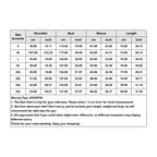 Size chart for clothing measurements in centimeters and inches with LEVORTIN branding.