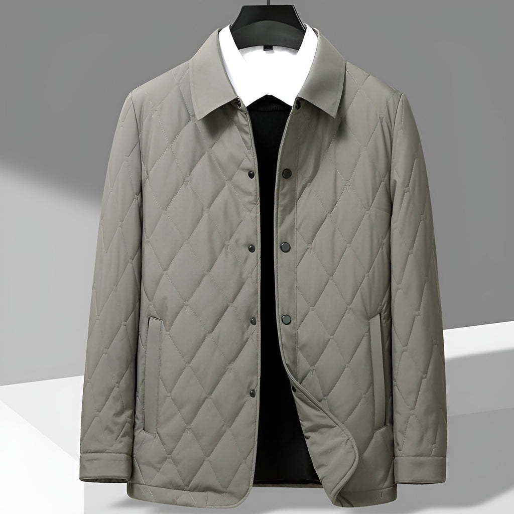 Men's Insulated Diamond Quilted Jacket | Warm Coat