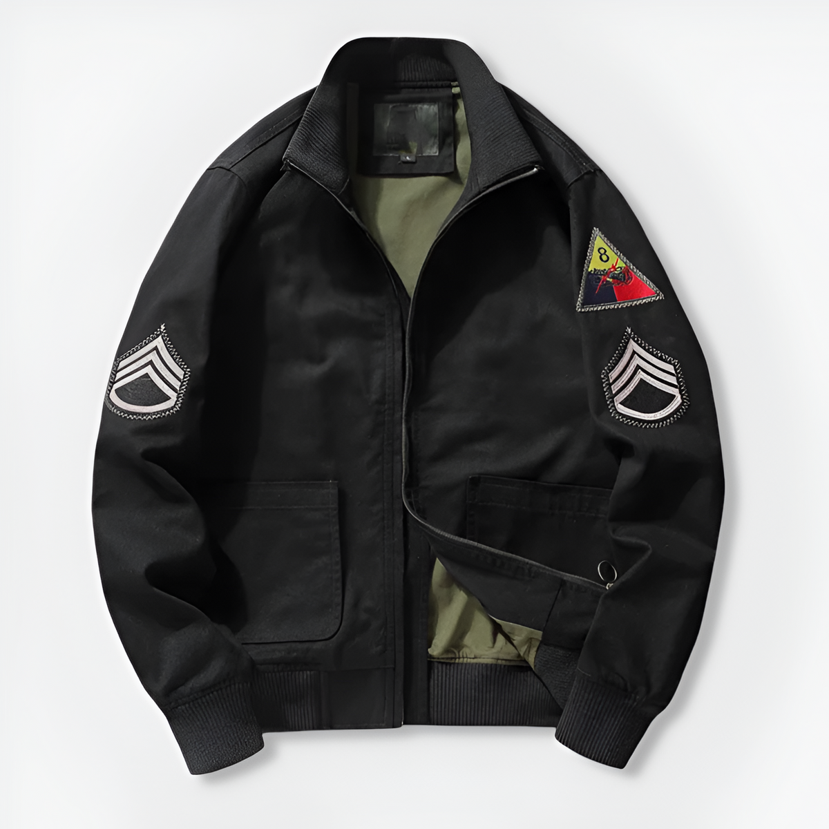 Men's Fleece Longline Draped Bomber Jacket – Stand Collar Safari Coat