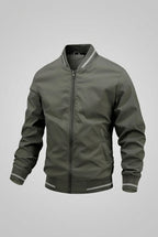 Green bomber jacket on a white background