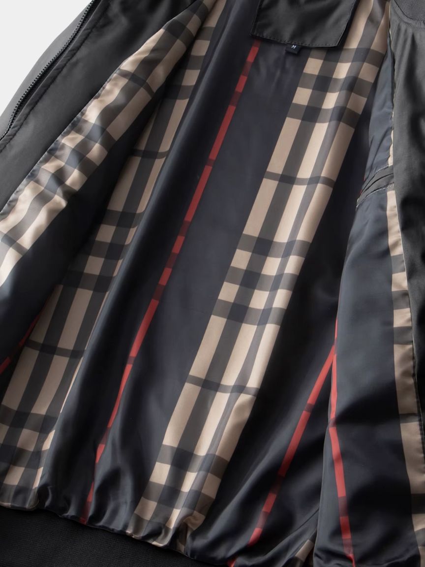 Men's Bomber Jacket Striped Rib Collar – Spring Zip Windbreaker