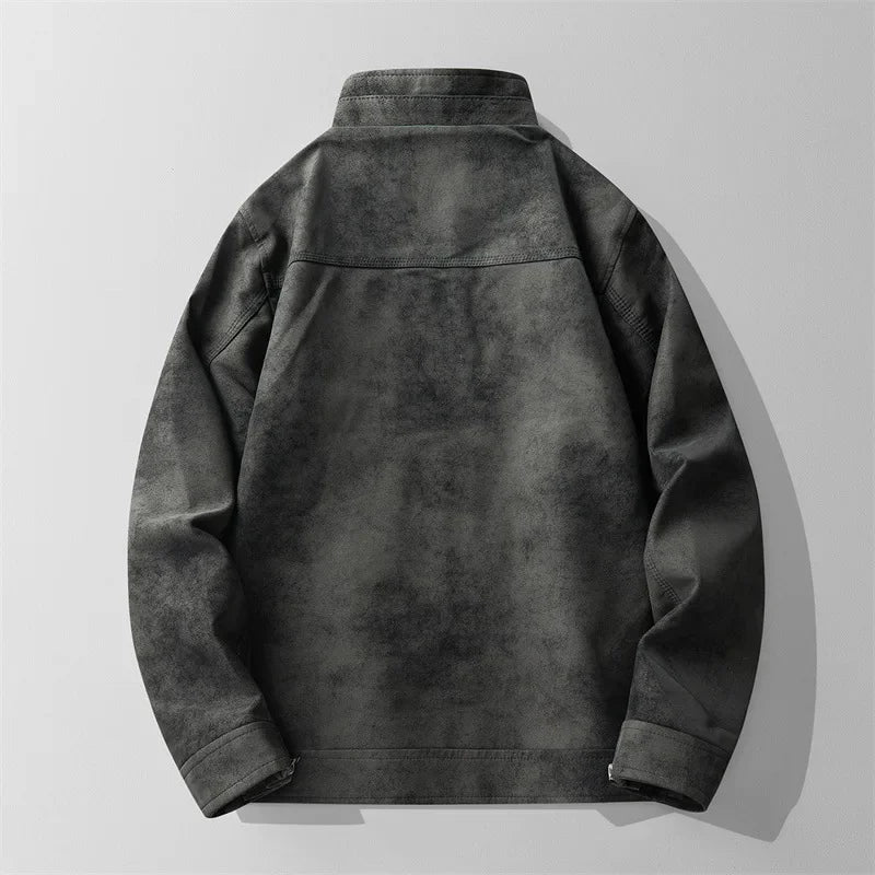 Dark gray jacket on a light gray background