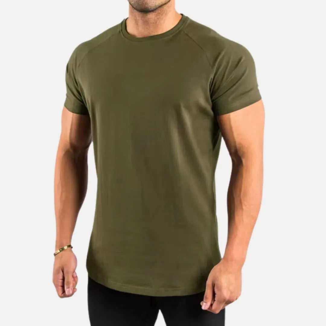 Men's Muscle Fit Gym T-Shirt - Athletic Stretch Workout Tee